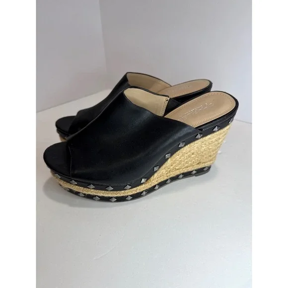 Women's Black Studded Chunky Platform Espadrilles Sz 8.5 Whimsigoth Y2K Grunge - Picture 4 of 13